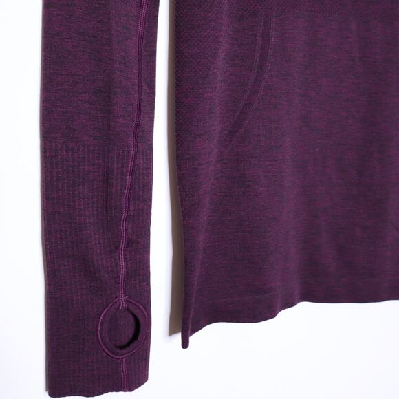 LULULEMON Swiftly Tech Long Sleeve Crew Plum Black Stretch Active Women's 6 - Picture 6 of 15